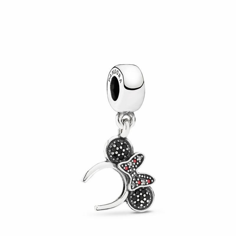 Pandora Disney Minnie Headband Dangle Charm Ireland - Sterling Silver/Mixed Stones/Cubic Zirconia -